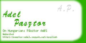 adel pasztor business card